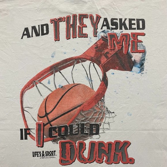 Vintage 90s Basketball Dunk Essential Sports T-Shirt - Picture 3 of 6